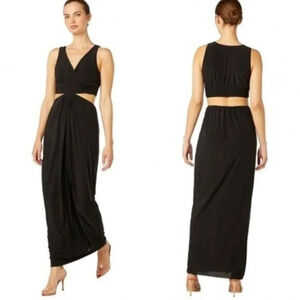 MISA Los Angeles Athema Cutout Waist Sleeveless Maxi Dress Black Size XS NWT